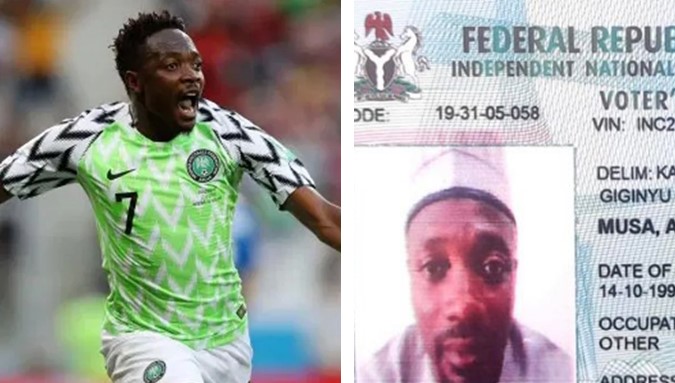 Nigerians express shock as Ahmed Musa shares PVC showing his date of birth - ahmed musa age pvc 1