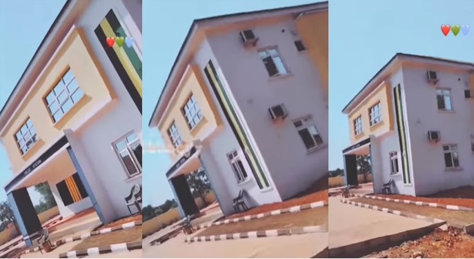 Edo man excited as he visits the first beautiful police station he's seen in Nigeria (Video) - beautiful police station 1