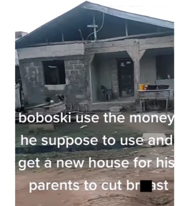 Media personality drags Bobrisky over poor condition of his father's alleged house (Video) - bobrisky father house