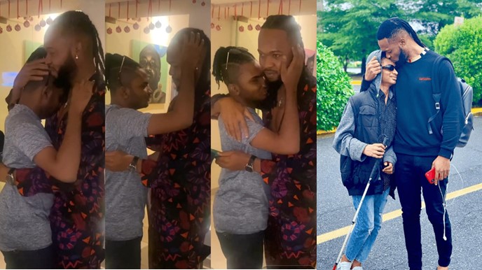 Video of Flavour sharing bond with adopted son during reunion sparks reactions - flavour adopted son video 1
