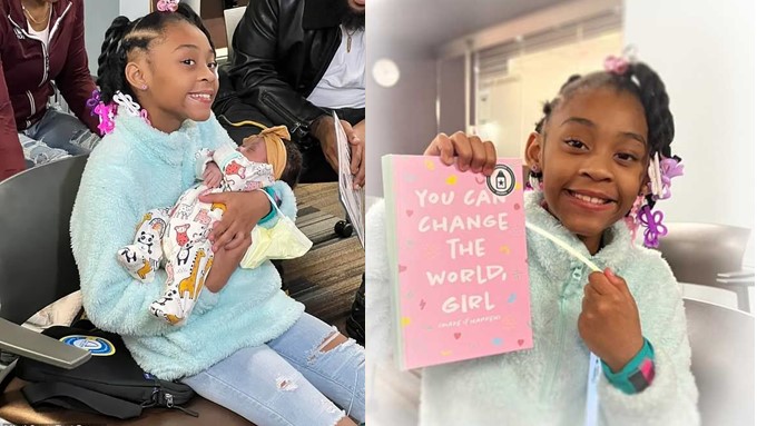 Little girl hailed for helping her mum give birth to baby sister at home - girl 10 help mum deliver 1