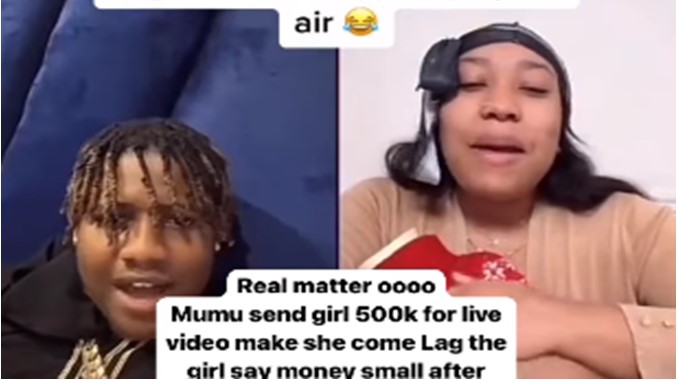 The money is small - Pretty lady refuses to visit man who sent her N500k transport fare (Video) - girl man 500k transport fare 1