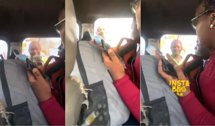 Lady stranded as bus conductor refuses to collect redesigned N1k note (Watch video) - lady bus conductor 1k naira 1