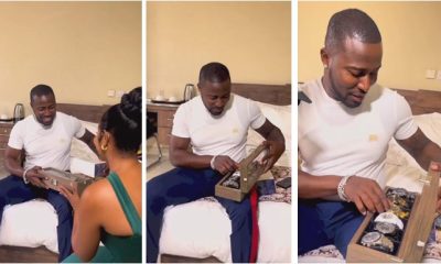 Lady buys six watches for fiancé to appreciate him for engaging her (Video) - lady fiance six watches engaging 1