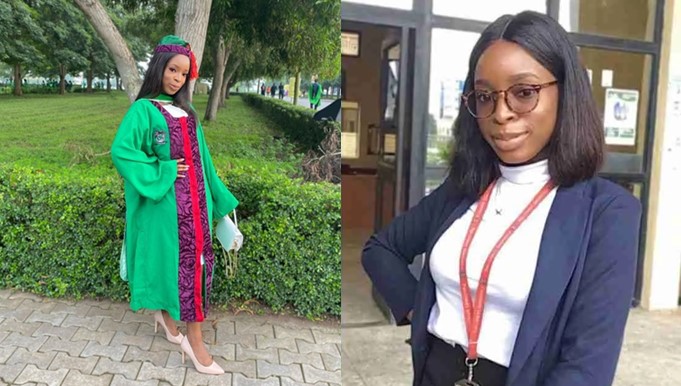 Graduate reveals she pushed herself to bag first class after losing her parents - lady graduate first class lose parents 1