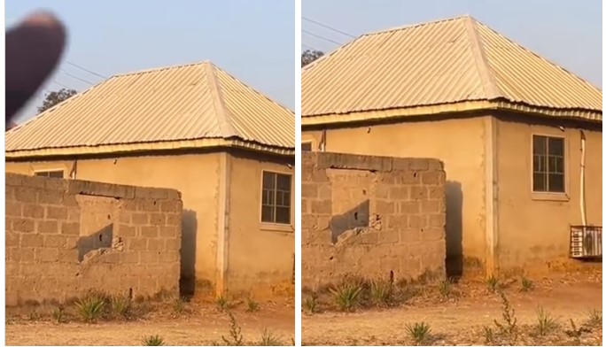 Be like dem hide money - Man raises concerns over abandoned building with two functional Air Conditioners (Video) - man abandoned building two ac 1