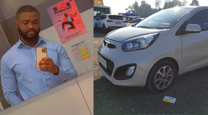 Man narrates how he parted ways with girl after she mocked his car - man girl mock car 1