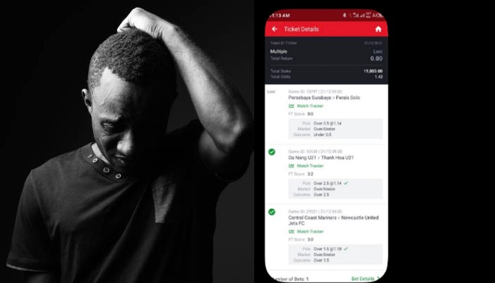 Nigerian man begs for help, claims he used his mum's salary to play bet and lost - man mum salary bet 1