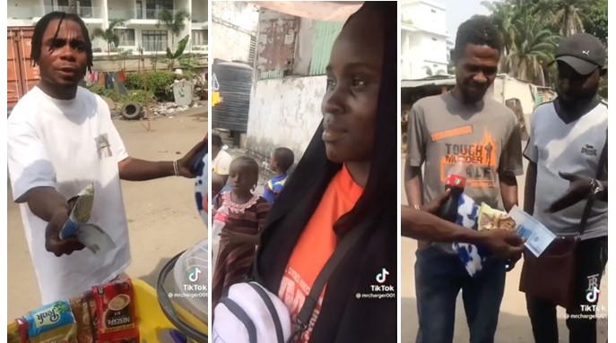 Drama as market woman accuses man of being a yahoo boy for paying with new N1k note (Watch video) - market woman reject new 1k 1