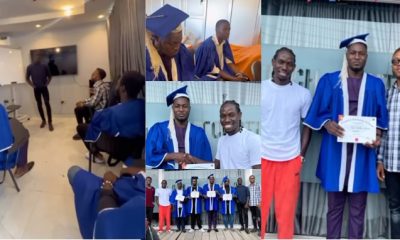 Nigerian youths flaunt certificate as they graduate from mechanic training school in style - mechanics graduate academy 1