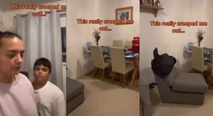Mother, son scared as they see objects moving by themselves in their home (Watch video) - mother son ghost move house 1
