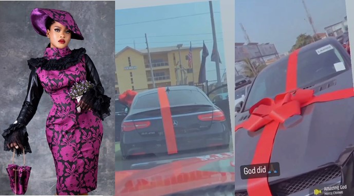 #BBNaija: Phyna buys Mercedes Benz as End Of Year gift for herself (Video) - phyna buys benz 1