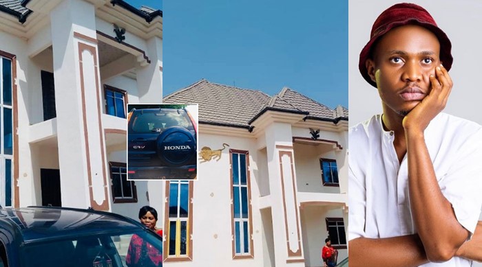 Skit-maker, Prince Dstn buys car, builds house as Christmas gift for his mum - prince dstn car house mum ft 1