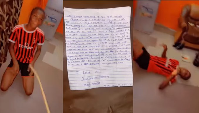 I want to marry her - SS1 boy says as big sister disciplines him after finding love letter from his girlfriend (Video) - ss1 boy love letter big sister 1