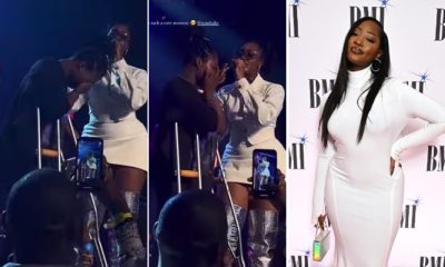 Emotional moment Tems sang to physically challenged fan on stage (Video) - tems physically challenged fan 1