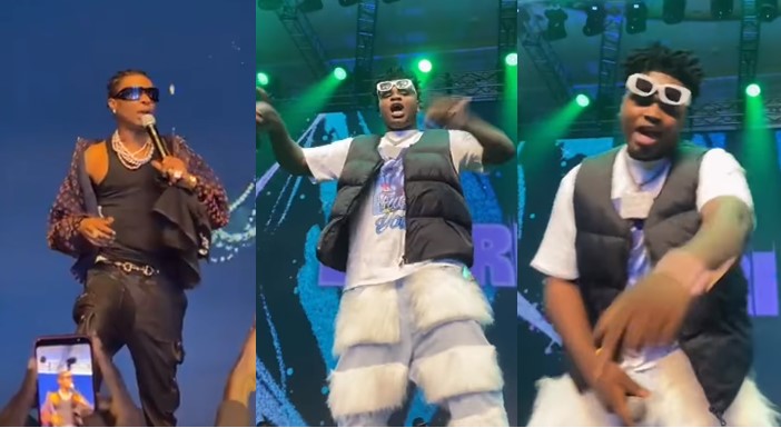 Fans react as Wizkid invites Berri Tiga to perform 'Machala' at his show instead of Carter Efe - wizkid berri tiga show lagos 1