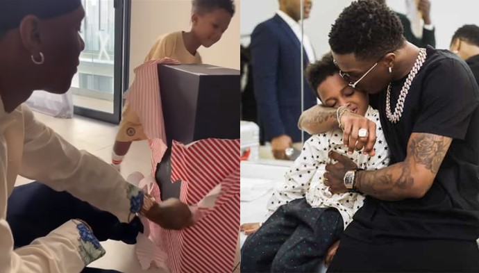 Wizkid buys huge Christmas gift for his son, Zion - wizkid zion christmas gift 1