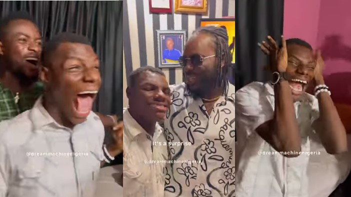 Adekunle Gold pays surprise visit to differently abled fan, pledges N2m scholarship fund (Video) - adekunle gold fan 2m scholarship 1
