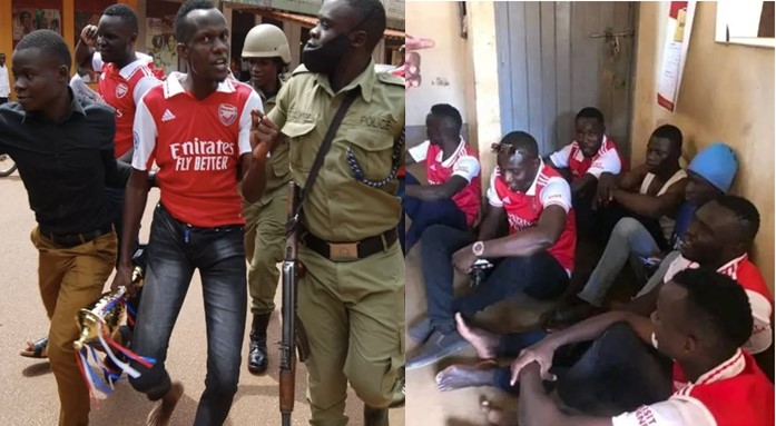 Eight Arsenal fans arrested in Uganda for celebrating Man United victory (Photos/Video) - arsenal fans arrested uganda