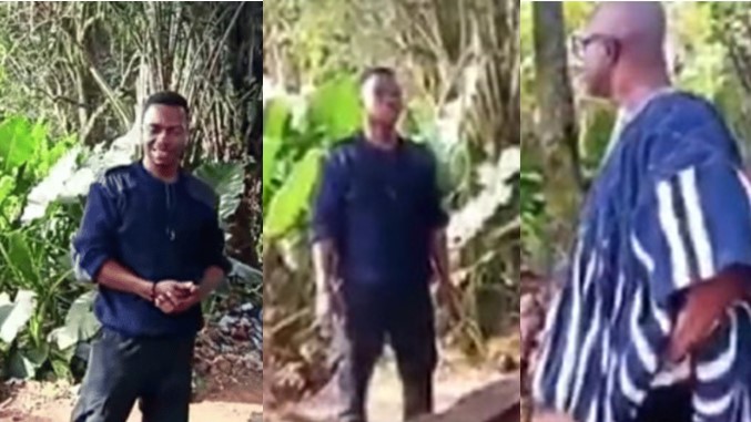 Community chief catches policeman 'smoking' weed, vows to report him to IGP (Video) - chief police weed 1