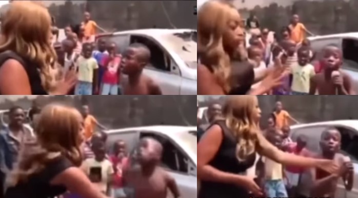Child agbero grabs microphone during interview, threatens female reporter (Video) - child agbero interview 1