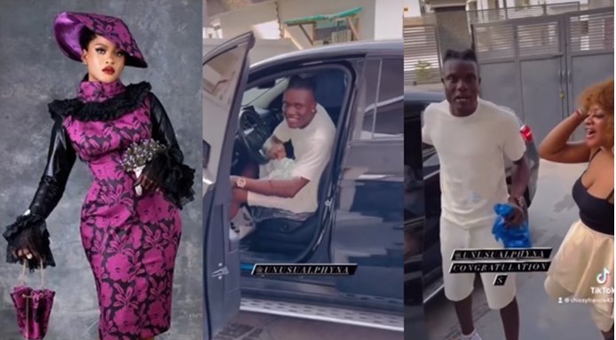 #BBNaija: Chizzy visits Phyna with gift to 'wash' her new car - chizzy phyna car 1