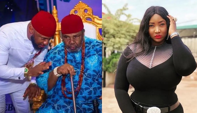 Judy Austin faces criticism for featuring hubby's father, Pete Edochie in movie - judy austin pete edochie movie