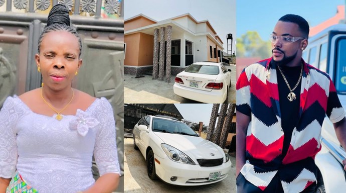 BBNaija's Kess and sibling usher parents into new year with car, house gift - kess mum house 1