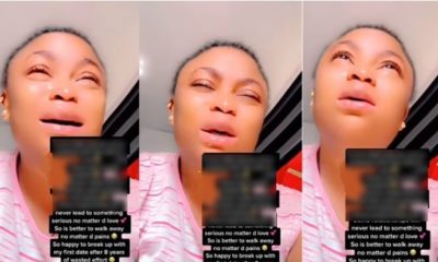 Lady bursts into tears after dumping ‘first love’ she dated for eight years (Video) - lady breakup first love 1