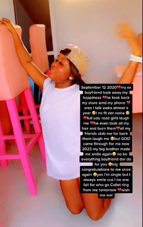 Man starts new business for his sister 3 years after her ex took back his store (Video) - lady business brother ex boyfriend2