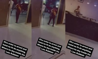 Woman berates hotel management for allowing loyal customers to be arrested (Video) - lady hotel efcc arrest customer 1