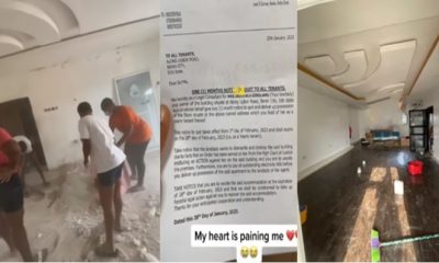 Lady devastated as landlord evicts her after she spent huge sum renovating apartment - lady landlord evict renovate