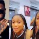 Female fan drags Wizkid for not acknowledging her after decorating her apartment with his pictures (Video) - lady wizkid pictures house 1