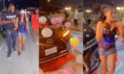 Husband surprises wife with Lexus SUV as wedding gift (Video) - man wife lexus wedding gift 1