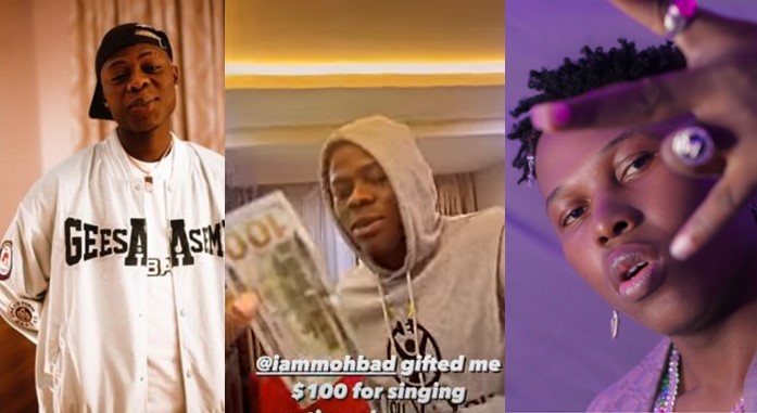 Mohbad encourages upcoming singer, Shoday with $100 (Video) - mohbad shoday 100 dollars 1