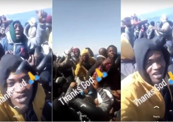 We don reach - Nigerians rejoice after crossing high sea to enter Europe (Video) - nigerians cross sea europe rejoice