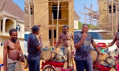 Palm wine tapper buys Mercedes Benz, builds two house (Photos/Video) - palm wine tapper house benz ft 1