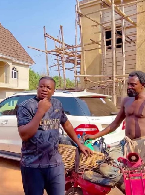 Palm wine tapper buys Mercedes Benz, builds two house (Photos/Video) - palm wine tapper house benz