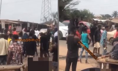 You dey play with odeshi? - Benin boys stand their ground as police fire gunshot at them (Video) - police gunshot benin youths