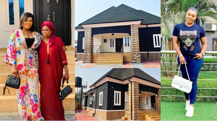 I was insulted for living in rented apartment - Actress, Ruby Ojiakor says as she gifts mum a house - ruby ojiakor mum house ft 1