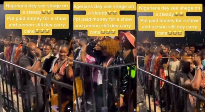 Why will I pay to suffer? - Mixed reactions as security uses cane to control crowd at music concert - security cane crowd concert 1
