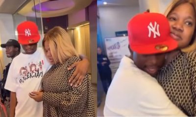 You're a married woman - Fans shame Toyin Abraham for allowing Sydney Talker hug her 'inappropriately' (Video) - sydney talker hug toyin abraham 1