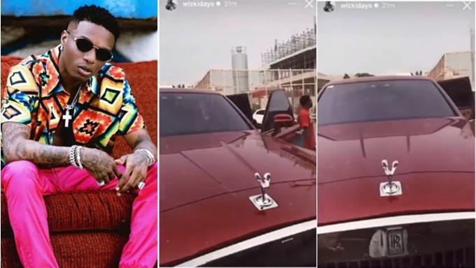 Wizkid shows fans how he stepped out with his Rolls Royce (Video) - wizkid step out rolls royce 1