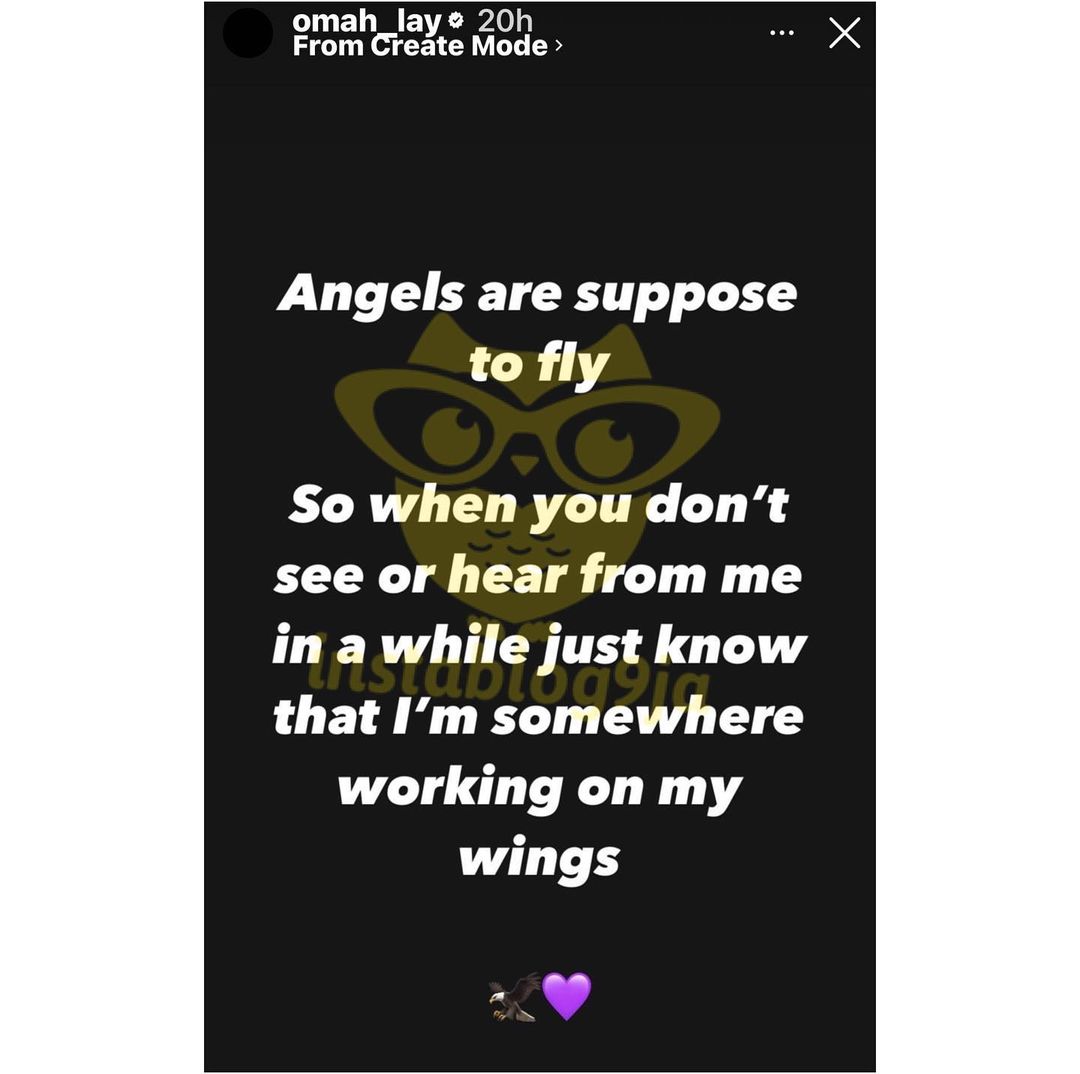 In case you stop seeing me - Singer Omah Lay shares cryptic post on Instagram - 323181085 155320877320282 2620039314481527878 n