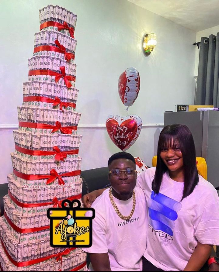 Nigerian lady gifts boyfriend money cake, 50 litres of fuel, other items for Valentine - 330031326 216071644130264 379240229564916789 n