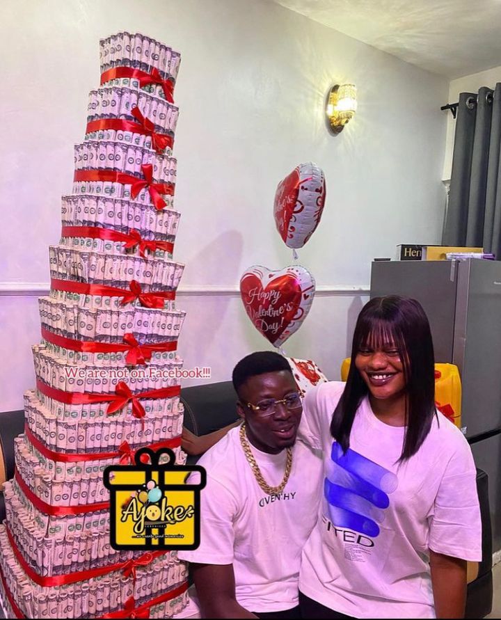 Nigerian lady gifts boyfriend money cake, 50 litres of fuel, other items for Valentine - 330201811 129838330004015 1599800151602110114 n