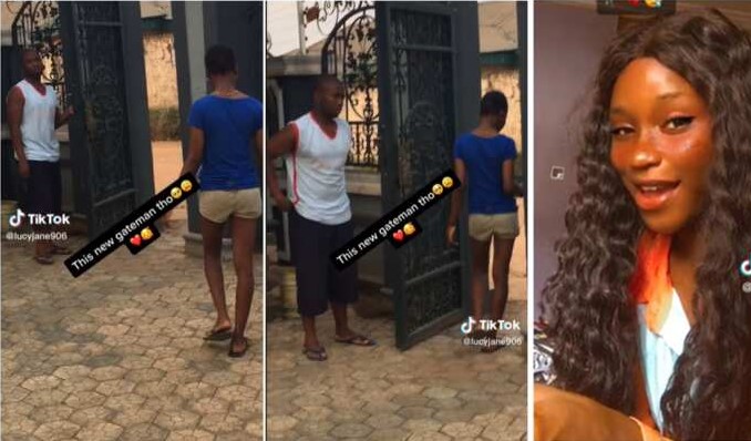He’s handsome – Young lady reveals she’s crushing on her family’s new gateman (Video)