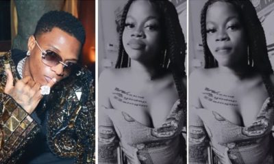 Wizkid's diehard fan tattoos his full name on her chest (Video) - lady tattoo wizkid name