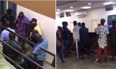 Naira Scarcity: Police arrest man for allegedly shouting inside bank (Video) - man arrest bank