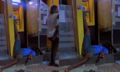 Man reportedly spends night at ATM point so he could be first person to withdraw (Video) - man sleep atm